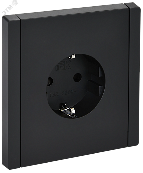 Розетка СП FORTE&PIANO FP113 16А с заземл. защ. шторки безвинт. крепл. черн. IEK FP-R14-16-1-K02