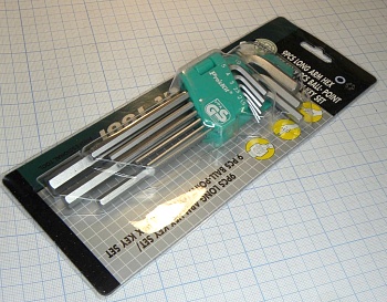 HW-129 - Набор ключей-шестигранников с удлиненной ручкой, 9 шт