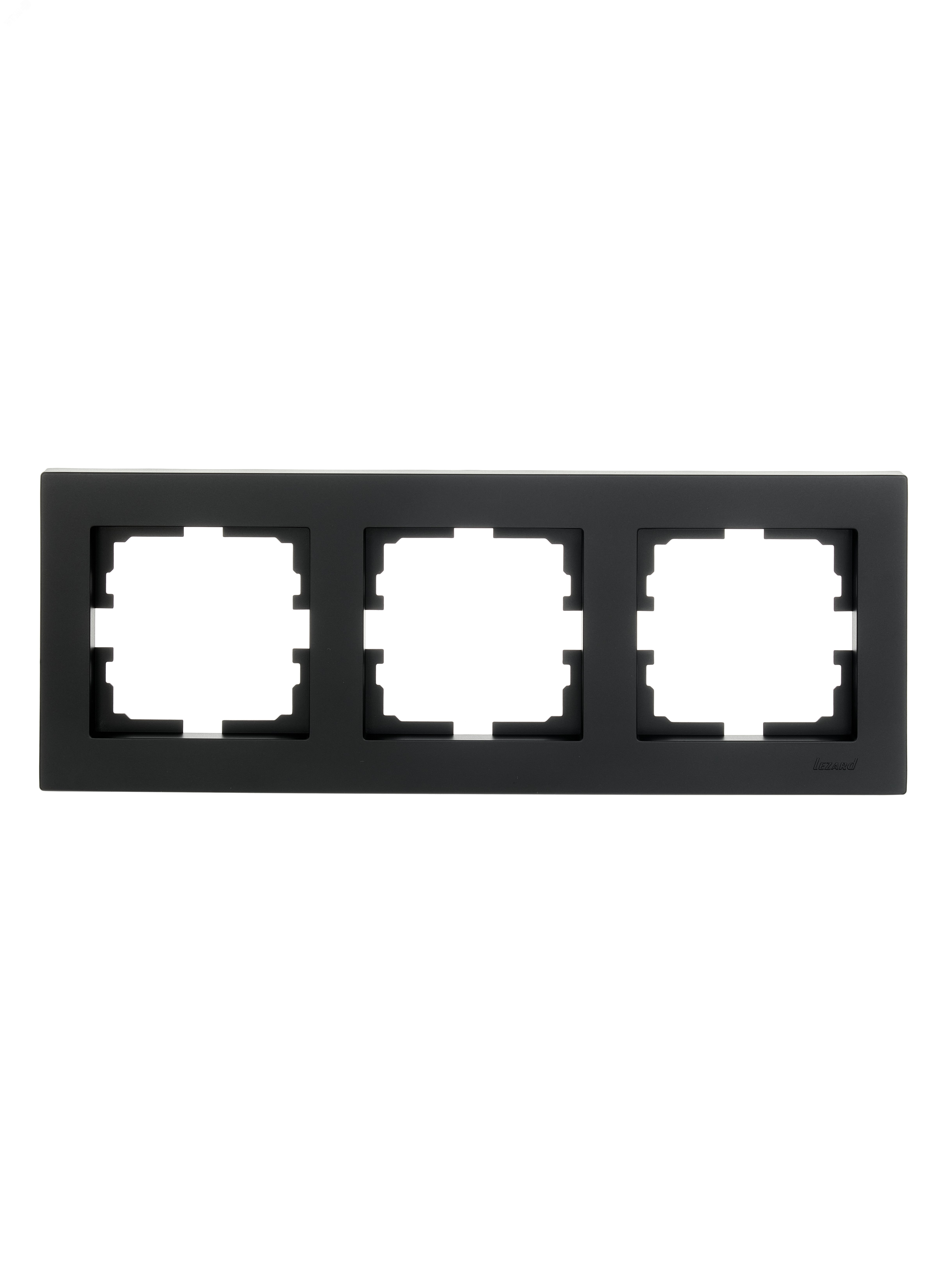Рамка 3-местн. горизонт. VESNA черн. бархат 742-4200-148