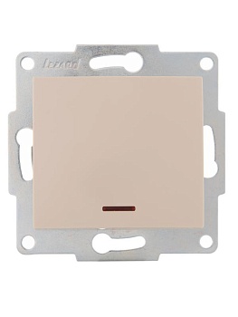 Выключатель 1-кл. 1п СП Karina 10А IP20 с подсветкой механизм крем. 707-0388-111