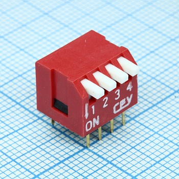 DS1040-04RT - DIP-переключатель с выступающим движком.