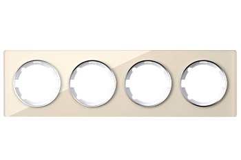 Рамка 4-м Garda горизонт. стеклянная беж. 2E52401301 2234932