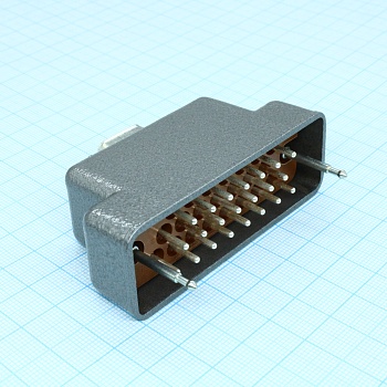 РП10-22 ЛП вилка с/к - Соединитель  низкочастотный, прямоугольный, внутреннего монтажа