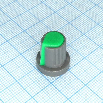 Ручка RR4817 серо-зелён. насечка, d=6mm - Ручка управления, на вал 6 мм с насечкой, серо-зелёная