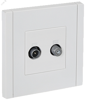 FORTE&PIANO Розетка двойная TV+SAT FP238 белый IEK FP-AF20-O-K01