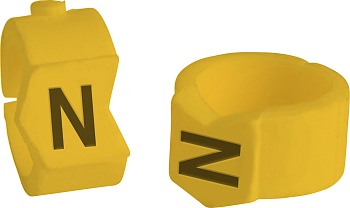 brd333523 - SCNG-36-N клипсы жёлтые, 50шт/упак, для провода 8,6-11,1мм диаметра, легенда N