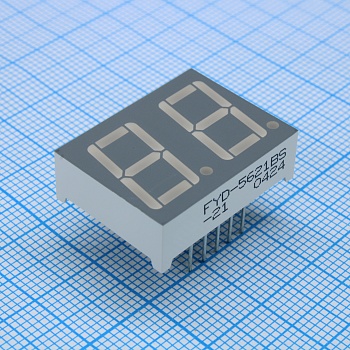 FYD-5621BS-21 - 2-х разрядный индикатор 14,2мм/красный/660нм/15-20мкд/ОА