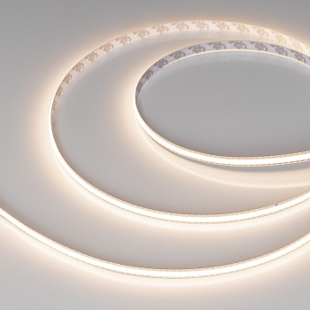 Лента COB-X544-8mm 24V Warm3500 (11 W/m, IP20, 5m, FreeСut) 043415 - Лента COB сплошной засветки без видимых светодиодов. Светодиоды CSP 544 шт/м (2720 шт на 5 м). Цвет свечения ТЕПЛЫЙ 3500 K, высокий индекс цветопередачи CRI>90, угол 160°. Мощность 11 Вт