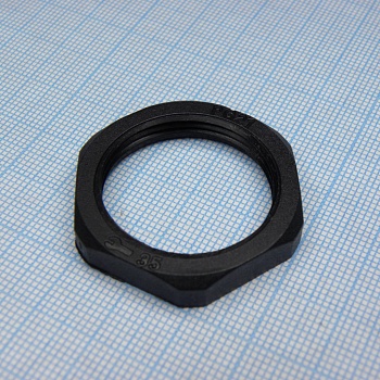 DLM-PG21P (black) - Гайка для крепления кабель ввода на панель