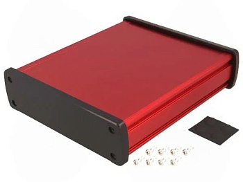 ALUG706RD160 - Алюминиевый красный корпус с черными торцевыми панелями