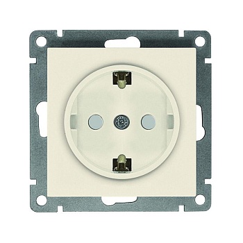 Розетка 1-м СП Афина 16А IP20 с заземл. защ. шторки механизм сл. кость (ivory) A0049-I