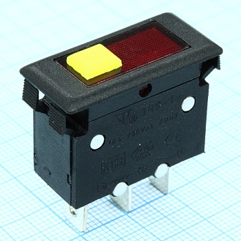 IRS-1-B15 15A красный - Автомат-предохранитель RESET-OFF 15А 220В с подсветкой