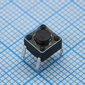 DS1041-01-11KKA1305 - Кнопка тактильная 6.2Х6.2мм 12В/50мА, вертик. на плату, H = 4.3 мм, усилие нажатия 130 гр.  (аналог SWT-2*)
