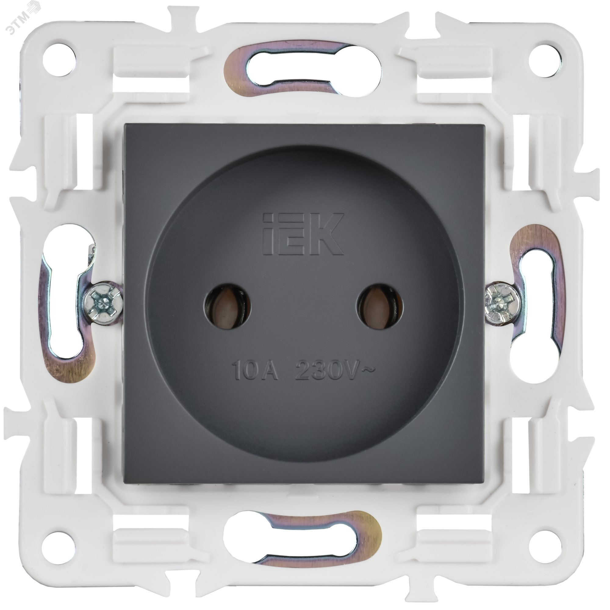 SKANDY Розетка без заземления без защитных шторок 10А SK-R02T титан IEK SK-R10-10-K48