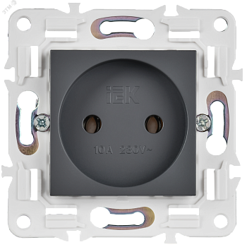 SKANDY Розетка без заземления без защитных шторок 10А SK-R02T титан IEK SK-R10-10-K48