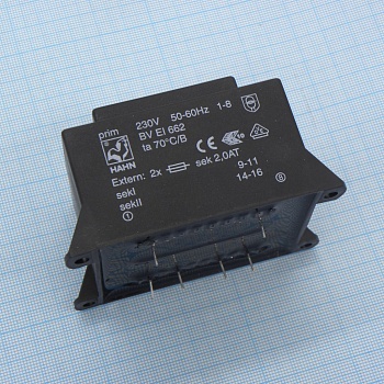 BV EI 662 1097 - Трансформатор питания 33ВА  230В 2x18В   2x917мА 70/B (34)