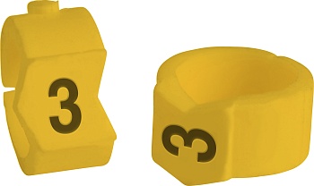 brd333503 - SCNG-36-3 клипсы жёлтые, 50шт/упак, для провода 8,6-11,1мм диаметра, легенда 3