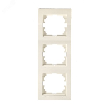 DERIY Рамка х3 вертикальная крем 702-0300-153