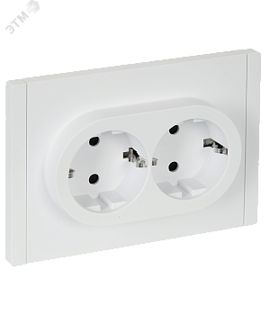 Розетка 2-м СП FORTE&PIANO FP223 16А с заземл. защ. шторки безвинт. крепл. бел. IEK FP-R24-16-1-K01
