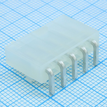 39303055 - Соединитель провод-плата 5 контактов 4.2мм угловой монтаж в отверстие пакет