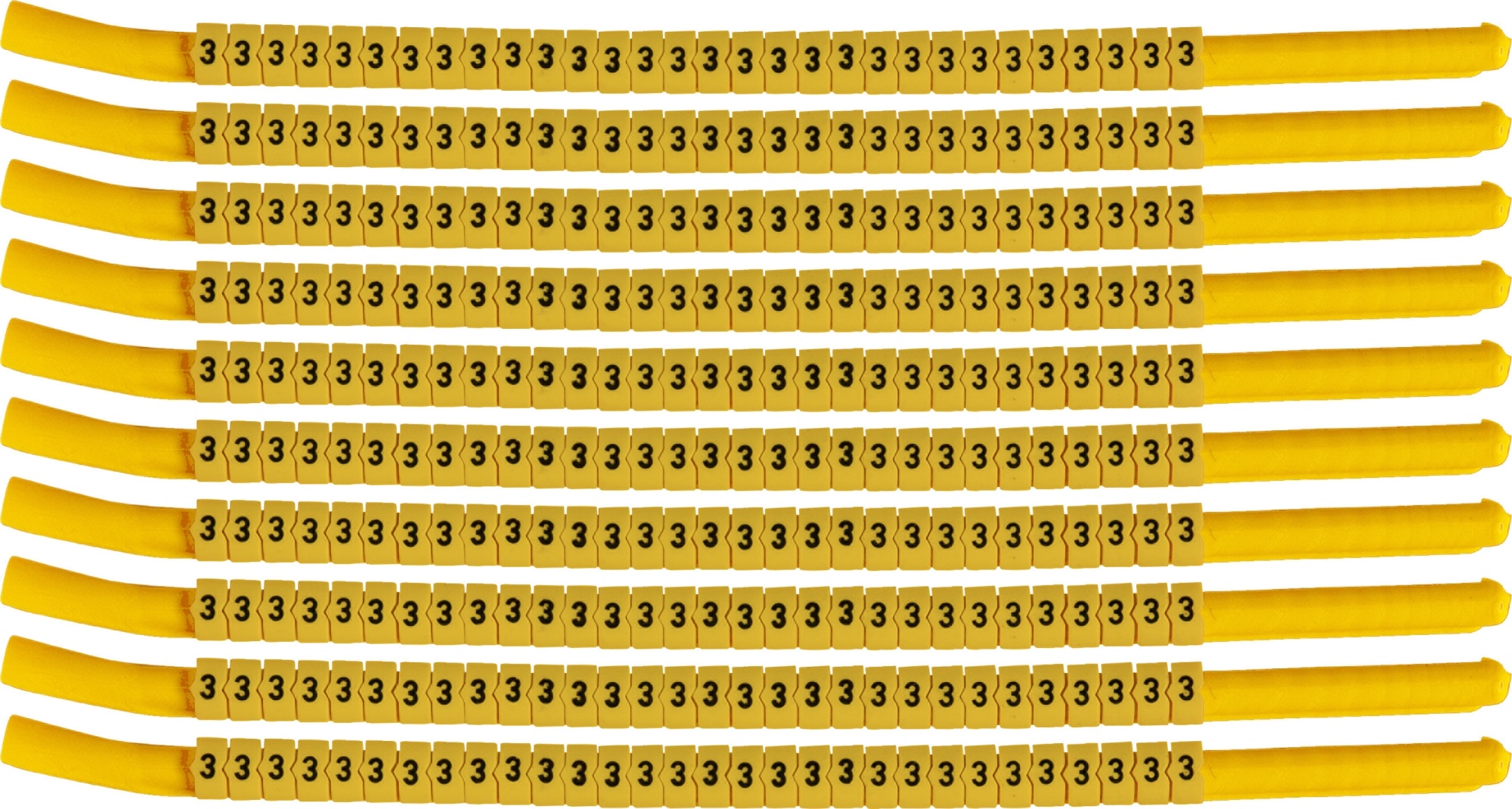 brd333303 - SCNG-18-3 клипсы жёлтые, 300шт/упак, для провода 4,6-5,9мм диаметра, легенда 3