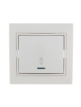 Переключатель проходной 1-кл. СП Mira 10А с подсветкой с бел. вставкой бел. 701-0202-114