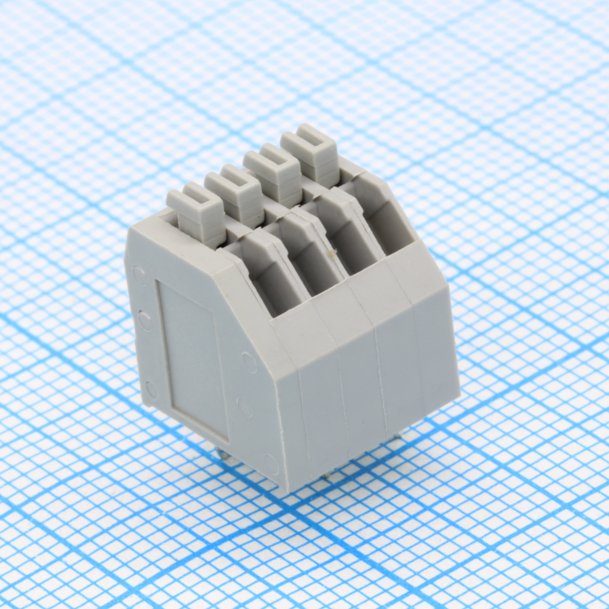 GT250-2.5-04P-11-00 - Нажимной безвинтовой клеммный блок 4 контакта. Зажим типа торцевой контакт. Серия GT250-2.5