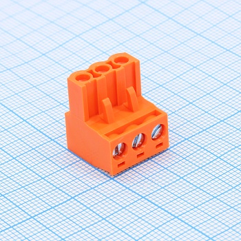 WJ2EDGK-5.0-03P-15-00A - Разъем клеммный винтовой на кабель 3 контакта шаг 5 мм