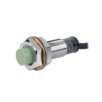 PR12-2DP - Индуктивный трехпроводной датчик в укороченном корпусе 47мм с индикатором и кабелем 2м,2мм,М12х1,PNP,NO,10-30VDC