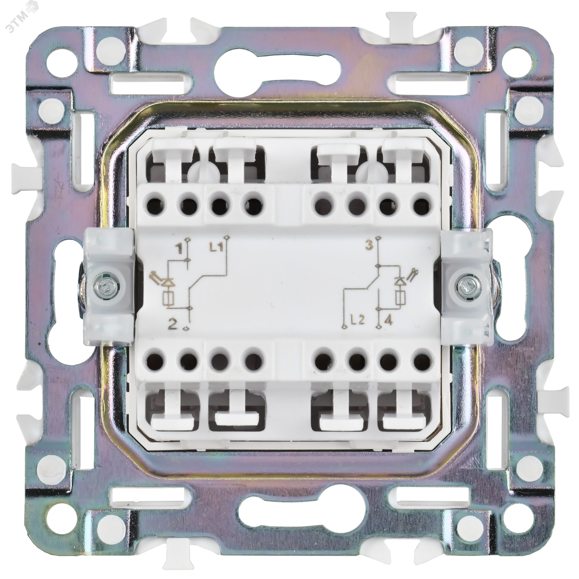 SKANDY Выключатель 2-клавишный проходной с индикацией 10А SK-V10Gr серый IEK SK-V22-1-10-K03