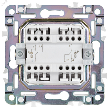 SKANDY Выключатель 2-клавишный проходной с индикацией 10А SK-V10Gr серый IEK SK-V22-1-10-K03