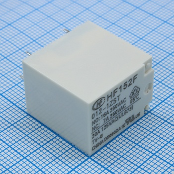 HF152F/012-1ZST - Реле силовое, 16А одна контактная группа на переключение катушка 12В