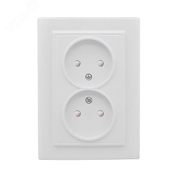 Розетка 2-м СП Минск 10А IP20 без заземл. защ. шторки бел. Basic ERR10-102-100