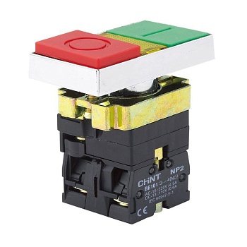 Кнопка двойная NP2-BW8465 1НО+1НЗ AC 230В(LED) IP40 574789