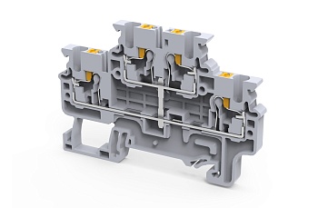 Этажная клемма CPDL2.5(I.S) - Этажная клемма, межэтажное соединение, тип фиксации провода: push-in, номинальное сечение: 2,5 мм кв., 24A, 1000V, ширина: 5 мм, цвет: серый, тип монтажа: DIN 35