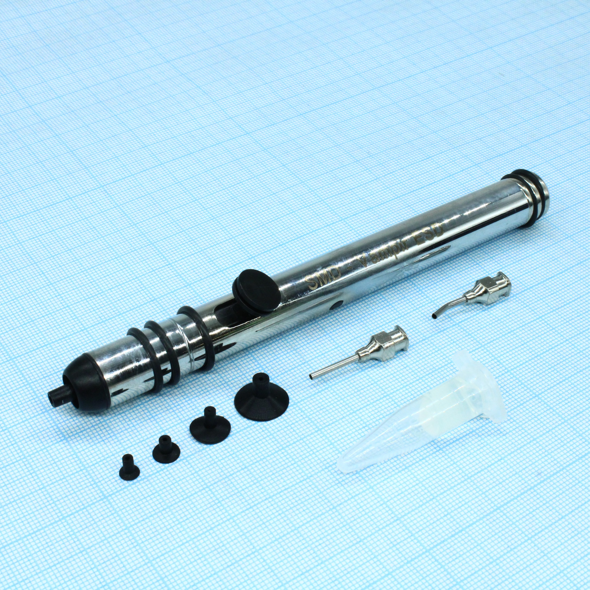 Пинцет вакуумный ERSA Vampire (0SVP100) - для установки и перемещения SMD компонентов, в комплекте 3 силиконовые насадки