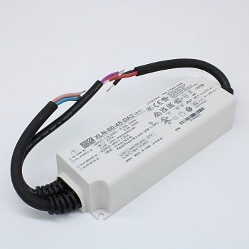 XLN-60-48-DA2 - AC-DC LED-драйвер, CV, 60Вт, вход 100…305В AC, 47…63Гц, выход 48В/1.25А, изоляция 3750В AC, DALI-2, IP67, 141.5х49х32мм, -25…+90°С