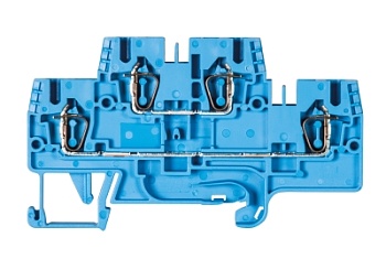 Клемма этажн. WKFN 2,5 E/35 BLAU - Этажная клемма, тип фиксации провода: пружинный, номинальное сечение: 2,5 мм кв., 24A, 500V, ширина: 5 мм, цвет: синий, тип монтажа: DIN 35