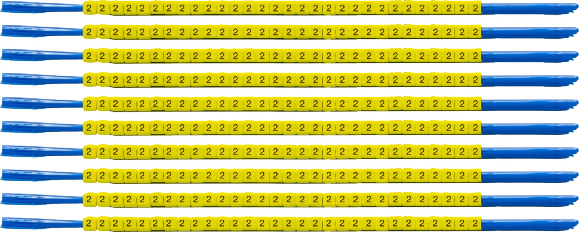 brd333002 - SCNG-07-2 клипсы жёлтые, 300шт/упак, для провода 1,9-2,4мм диаметра, легенда 2