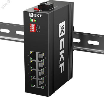 Промышленный неуправляемый коммутатор U-8GTP, 8 портов 10/100/1000Base-T(X) RJ45 c PoE, монтаж на динрейку TSX EKF