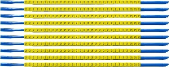 brd333002 - SCNG-07-2 клипсы жёлтые, 300шт/упак, для провода 1,9-2,4мм диаметра, легенда 2