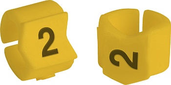 brd333402 - SCNG-23-2 клипсы жёлтые, 50шт/упак, для провода 5,9-8,5мм диаметра, легенда 2