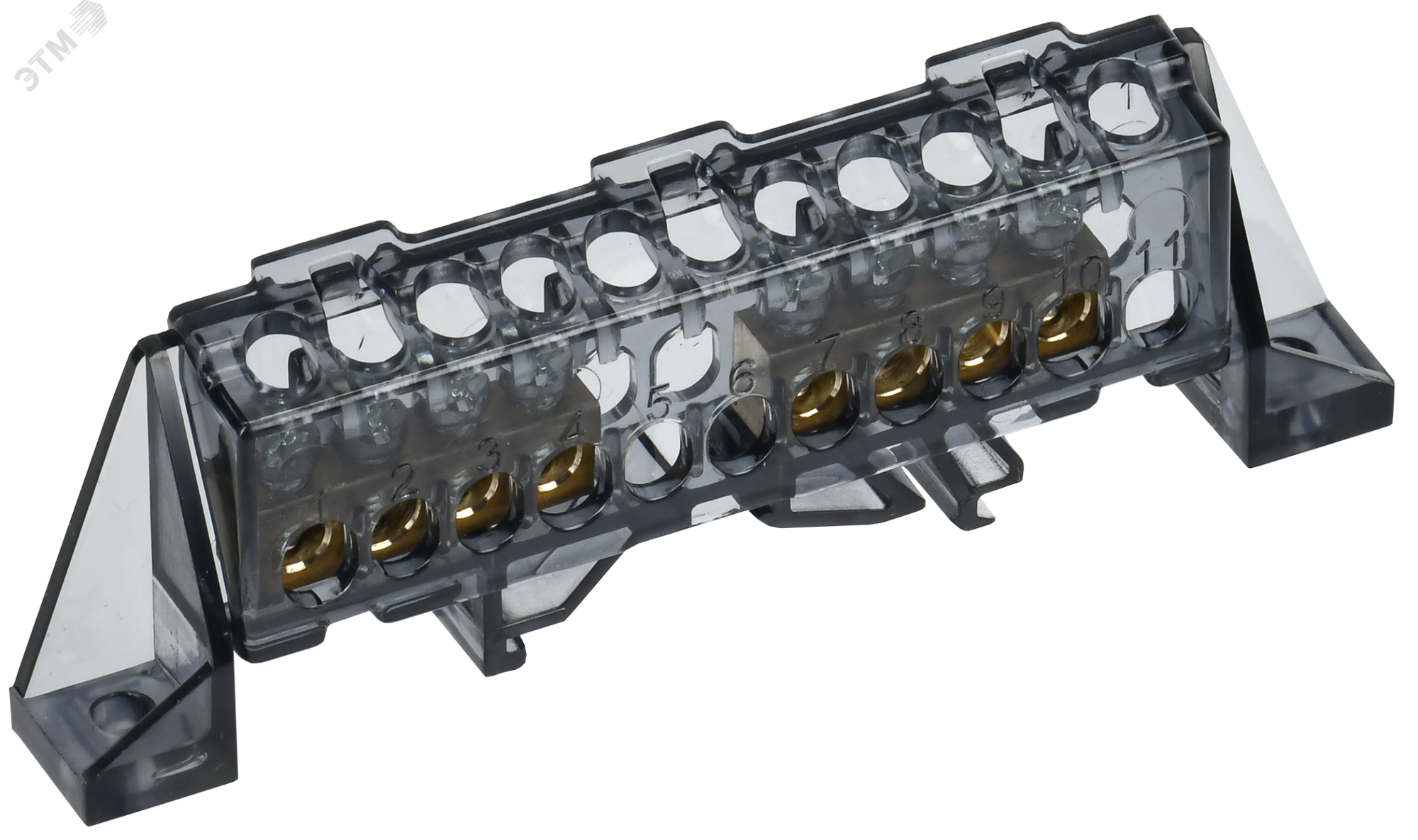 TEKFOR Шина N ноль в комбинированном DIN-изоляторе Стойка 6х9-(4+4)-Ч IEK TF-NN10-44-DP-K02