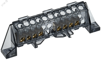 TEKFOR Шина N ноль в комбинированном DIN-изоляторе Стойка 6х9-(4+4)-Ч IEK TF-NN10-44-DP-K02
