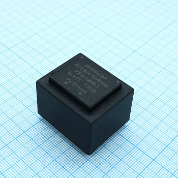 PE301286-1 - Трансформатор питания 1.9ВА  230В 9В/211мА ta 70°C (EI 30/12.5) 24.5мм