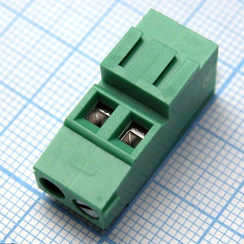 DG500H-5.08-02P-14-00A(H) - Винтовой клеммный блок c рельефной обоймой, 2 контакта. Серия DG500H-5.08