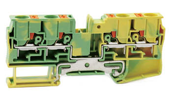 Заземляющая клемма UJ6-6/2X2JD - Заземляющая клемма, 4 точки подключения в клемме, тип фиксации провода: push-in, номинальное сечение: 6 мм кв., ширина: 8,2 мм, цвет: желто-зеленый, тип монтажа: DIN 35