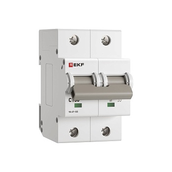 Автоматический выключатель 2P 100А (C) 15кА ВА 47-125 PROxima mcb47125-2-100C