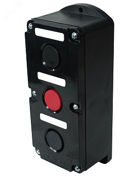 Пост управления ПКЕ 212-3 У3 10А 660В 3 элемента черн. и красн. цилиндр накладной IP40 ET519070