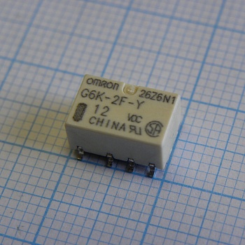 G6K-2FY-12DC - Сигнальное реле 1A DPDT (две контактных группы-два направления) катушка 12В  (10мм х 7.8мм х 5.2мм) для поверхностного монтажа